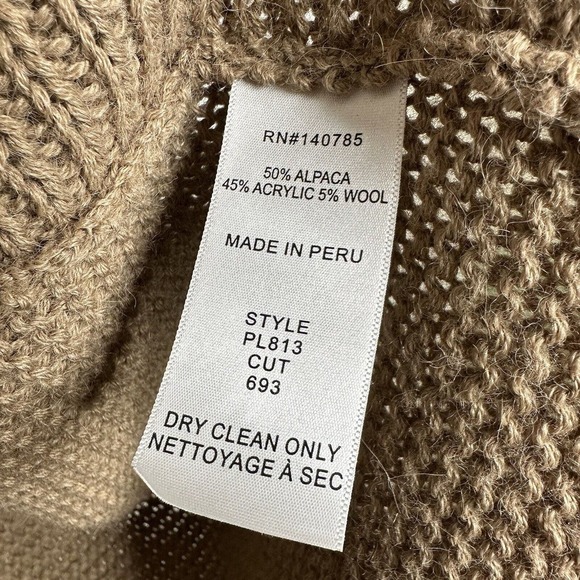 Brochu Walker City Cardigan Chunky Sweater Alpaca Wool Women's Camel Size OS - Picture 5 of 5
